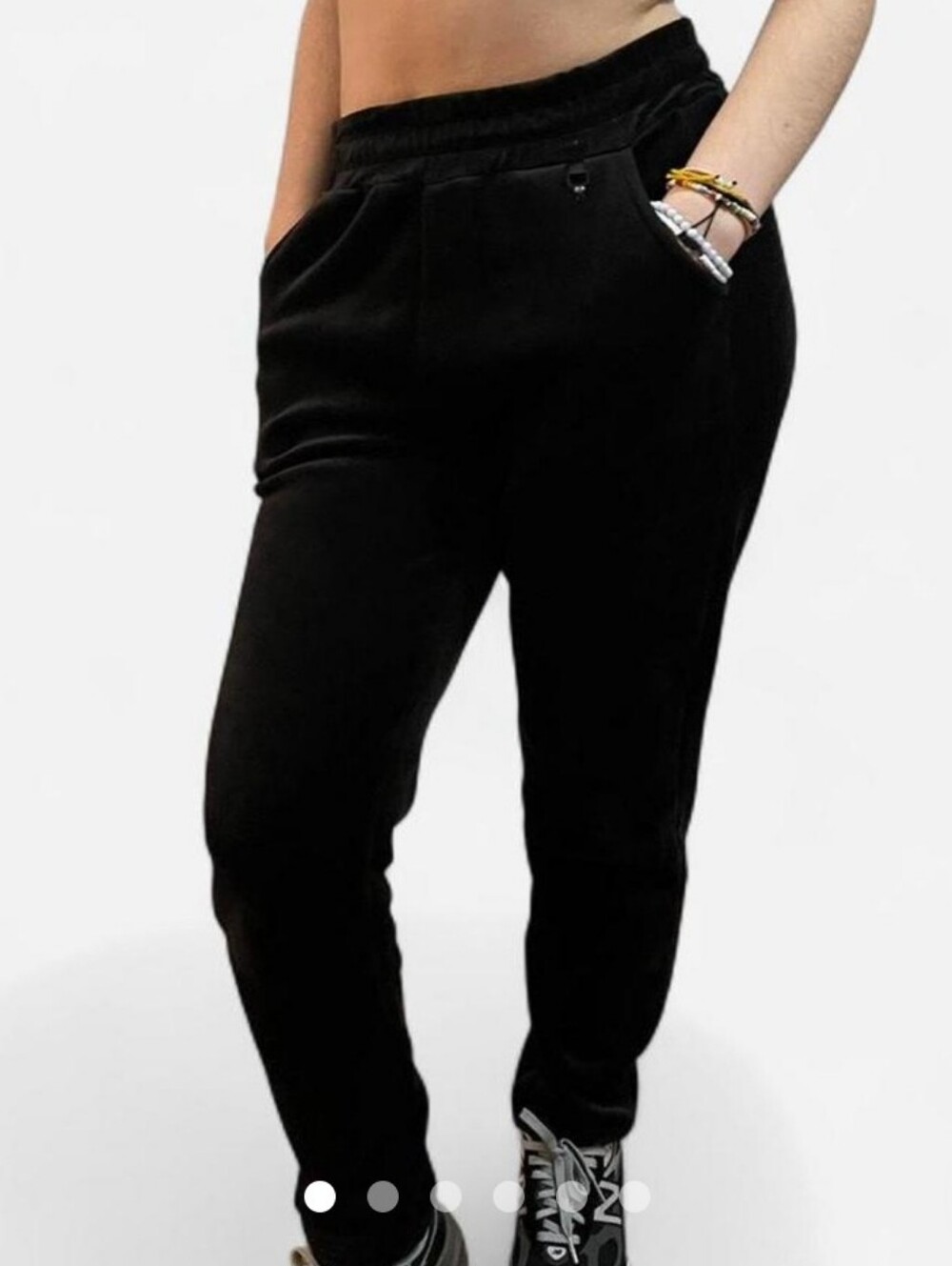 Peach Couture Black Velvet Women's Jogger Pants XXL